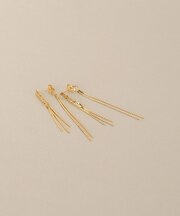 K10ベネフラ三つ編みフリンジ前後 スタッドピアス