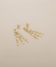 K10X大チェーンフリンジ スタッドピアス