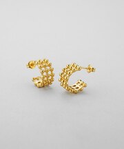 シルバー 3ラインボールピアス GP