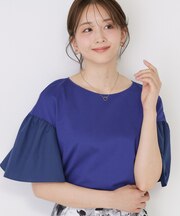 【手洗い可/日本製】フレアスリーブプルオーバー