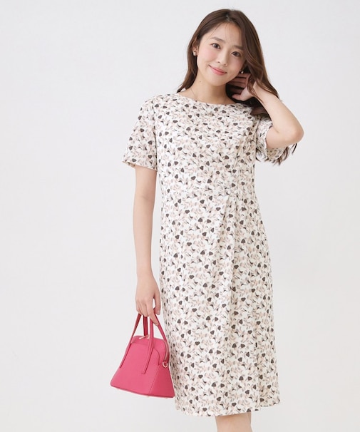 【手洗い可/日本製】タック入タイトワンピース