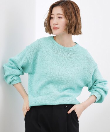【大人のリラックススタイル】テープヤーン ボートネックニット