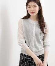 高評価!【洗える/名品】大人の透け感、シアーカーディガン