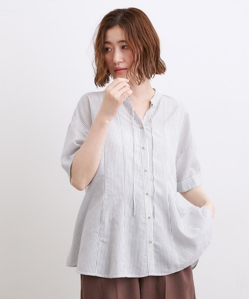 【洗濯機OK】さらっと軽やか、フレアシャツ