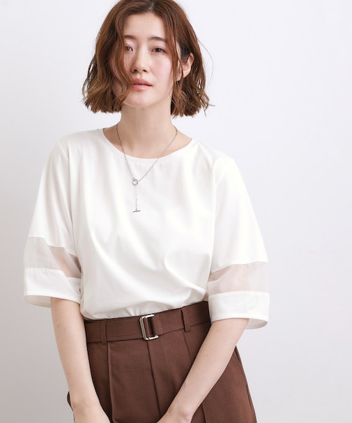 【吸水速乾・UVカット】シアードッキングランタンスリーブTシャツ