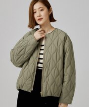 【大人カジュアルスタイルに】モールキルティングジャケット