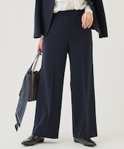 【通勤スーツ/洗える】ストレッチワイドパンツ