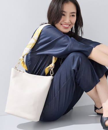 【ハンドル2WAY/A4収納】スカーフハンドル バケツバッグ