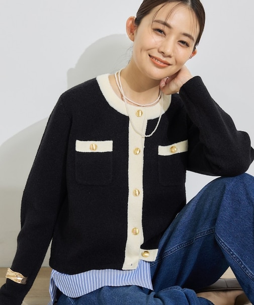 【軽やか】ブークレニットジャケット