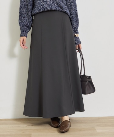 【美シルエット】ジョーゼットサテンセミフレアスカート