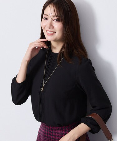 【SS-4Lサイズ】シフォンジャージブラウス