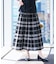 【再入荷／リバーシブル／セットアップ／手洗い可】チェック柄フレアスカート