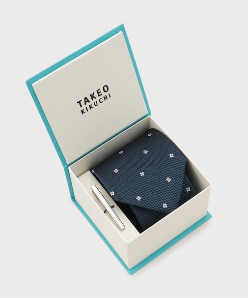 【BOX/LIMITED】フラワードットネクタイ＆タイバーセット