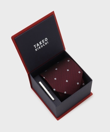 【BOX/LIMITED】フラワードットネクタイ＆タイバーセット