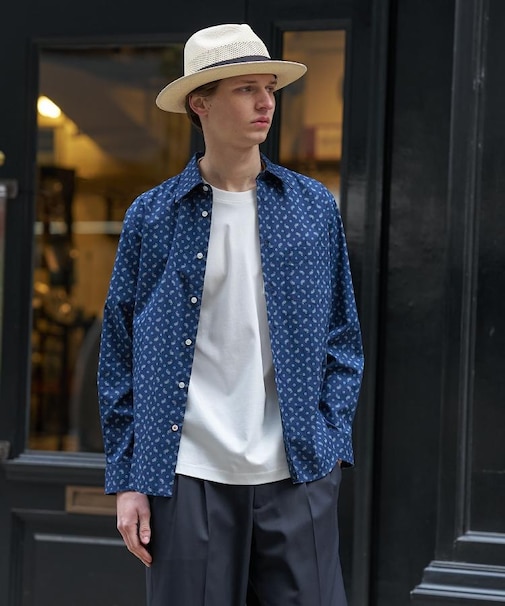 【BOWLER HAT LABEL】小紋ペイズリープリント 長袖シャツ