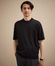【接触冷感/洗える】ヴィスコースナイロンモックネックニット