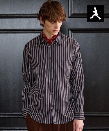 【BOWLER HAT LABEL】日本製オルタネートストライプシャツ