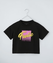 【110-160】レトロロゴTシャツ/洗濯機OK