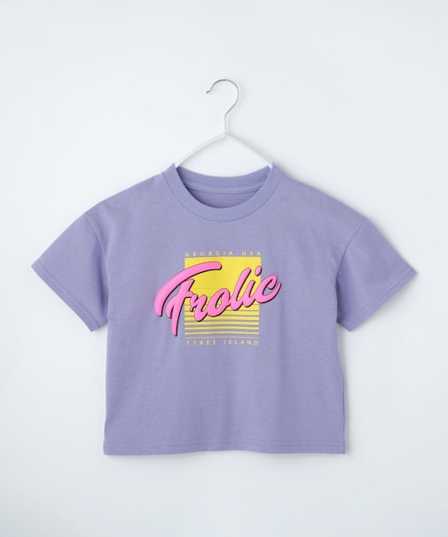 【110-160】レトロロゴTシャツ/洗濯機OK