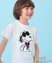 PEANUTS ／ ピーナッツ スヌーピー さがら刺繍 半袖Tシャツ
