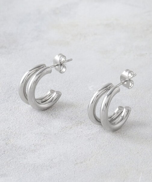 【ステンレス】ダブルフープピアス
