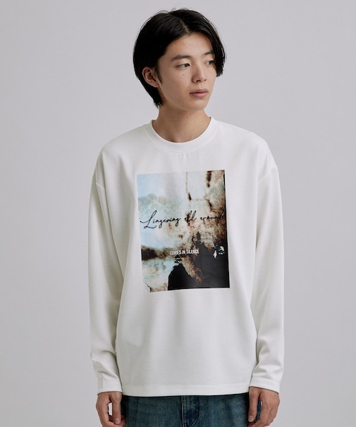 アートグラフィック ブラシ刺繍長袖Tシャツ