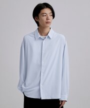 【選べる7色】トロミドレープカラーシャツ/トロミ/梨地/7色/レギュラーカラー/長袖