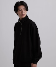 シルキータッチスエードハーフジップ