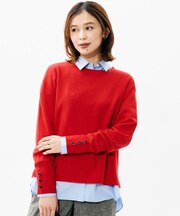 【アンサンブル可/洗える】ウールミラノリブニット