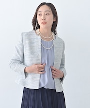 【きれいめ】ツイード ペプラムジャケット