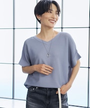 【11色展開/体型カバー】前後2WAYフレンチスリーブニット