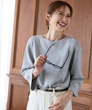 【アンサンブル可/手洗い可】杢調プルオーバーニット