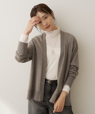 【アンサンブル可/秋羽織り/通勤】シルクウールカシミヤカーディガン
