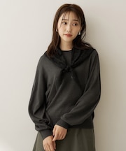 【店頭人気！/品よくゆったり】ボリュームスリーブニットプルオーバー