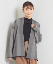 ヘリンボーン柄ニットコーディガン