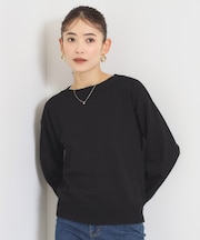 【縮みに強いタフニット】ボートネックニット