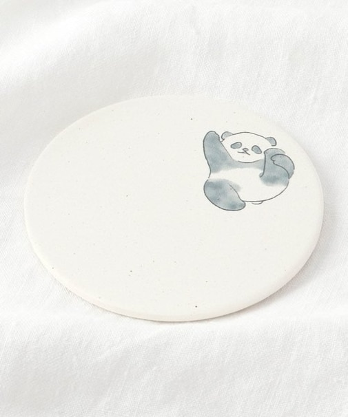 陶器珪藻土コースター panda ごろごろ