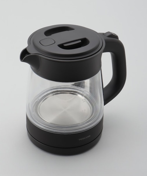 電気ケトルガラス 転倒流水防止1.0L BK