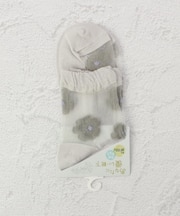 ◆あなたに優しい シースルーシンプル花 クォーターソックス