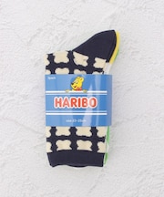 HARIBO チェック刺繍総柄 クォーターソックス 3P