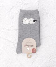 ◆シマエナガ部分モール クォーターソックス