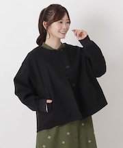 ウールライク袖リブ付きジャケット