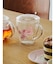 クチュール ローズ柄 耐熱ガラス蓋つきマグ（茶漉し付き）