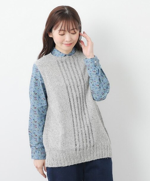 【限定店舗展開/日本製/ワンマイルウエア】シルクネップベスト