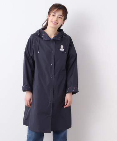 【撥水・防水加工/脇下通気口/収納袋付き】ヴィンテージソルジャー柄 レインコート