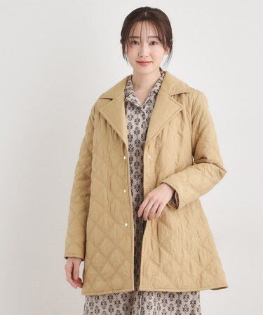 シングルブレステッド キルトコート