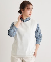 【人気デザイン!日本製/ロゴ刺繍入り/ワンマイルウエア】コットン ニットベスト