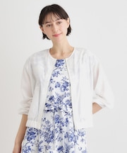 【洗える/プラケット刺繍入り/羽織に使える】シアーブルゾン