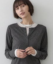 【店頭人気/洗濯機OK/秋インナー】シアーテレコヘンリーネックプルオーバー
