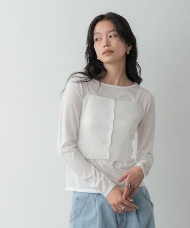 ビスチェレイヤードニット